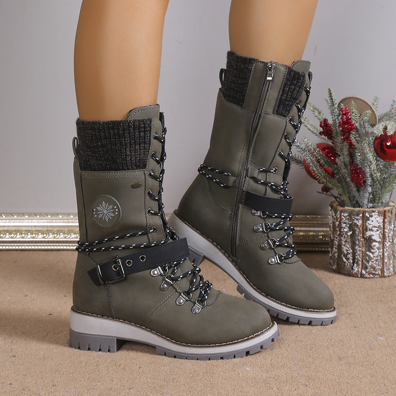 Veraperle botas con puño de punto en verde, foto del proveedor