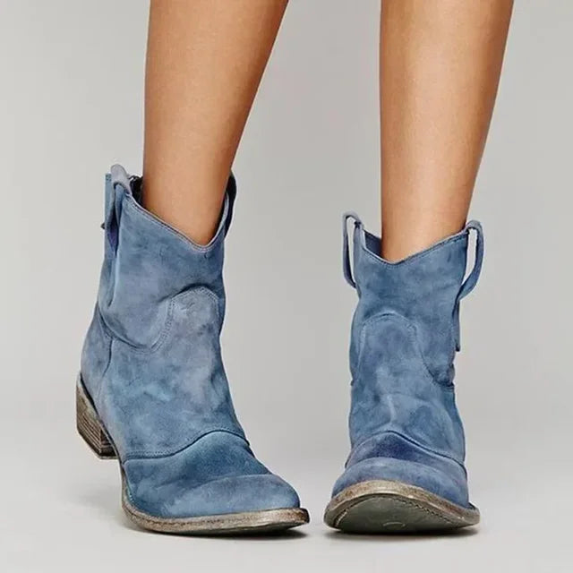 Veraperle botines camperos efecto ante en azul, foto del proveedor