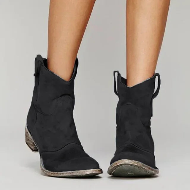 Veraperle botines camperos efecto ante en negro, foto del proveedor