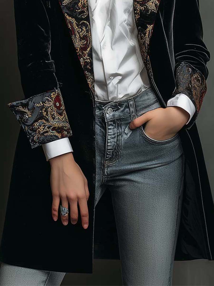 Veraperle blazer de terciopelo, detalle del puño, foto del proveedor