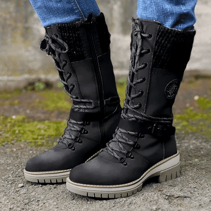 Veraperle botas con puño de punto en negro, foto del proveedor