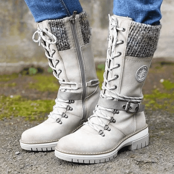 Veraperle botas con puño de punto en gris topo, foto del proveedor