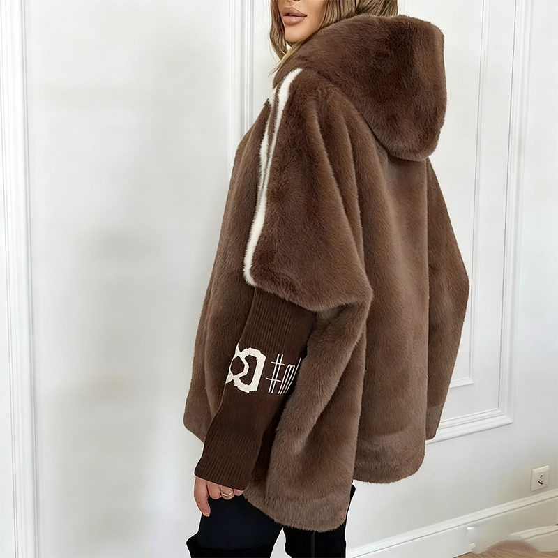 Veraperle abrigo oversize de pelo sintético con capucha, foto del proveedor
