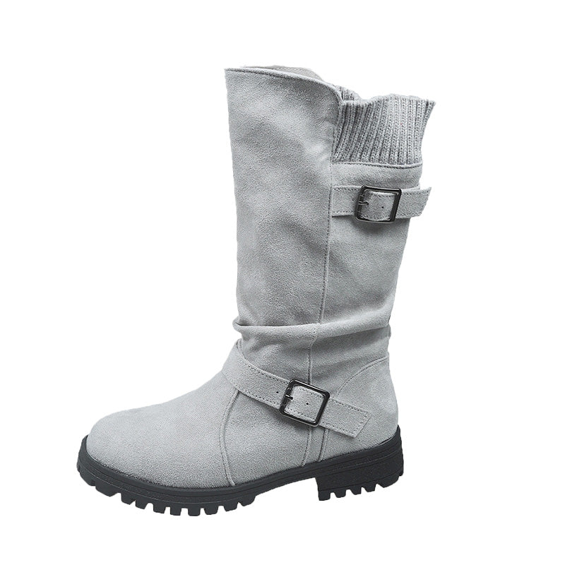 Veraperle botas de media caña con hebillas en gris, foto del proveedor