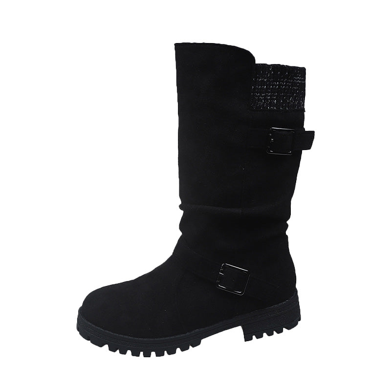 Veraperle botas de media caña con hebillas en negro, foto del proveedor